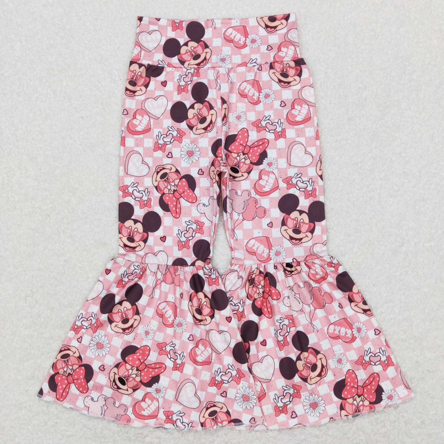 Sibling Baby Girls Wide waistband Bell Bottom Milk Silk Pants Bottoms