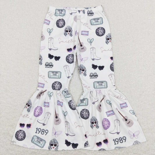 Baby Girls White Singer Bell Bottom Flare Pants