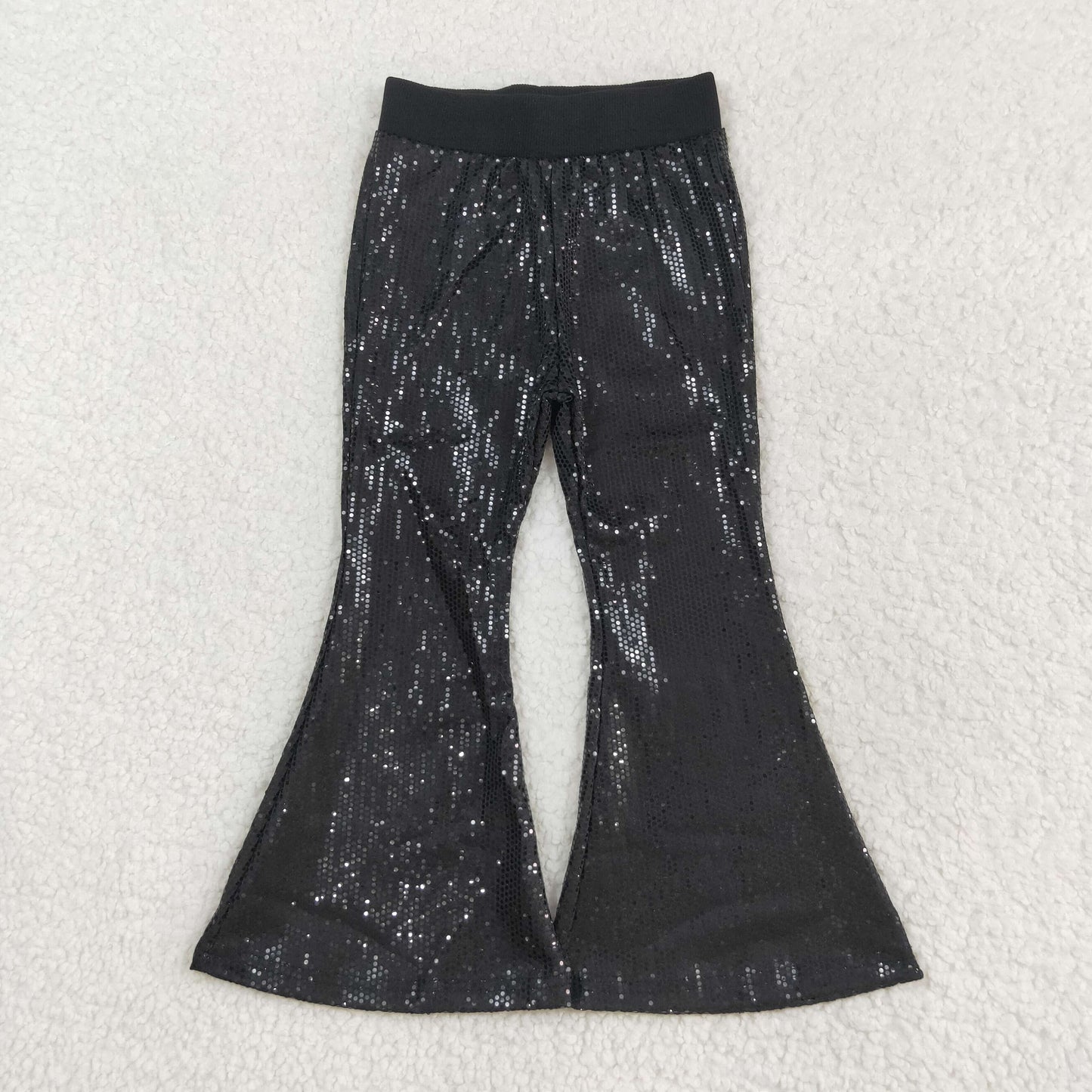 Baby Girls Solid Color Sequin Bell Pants