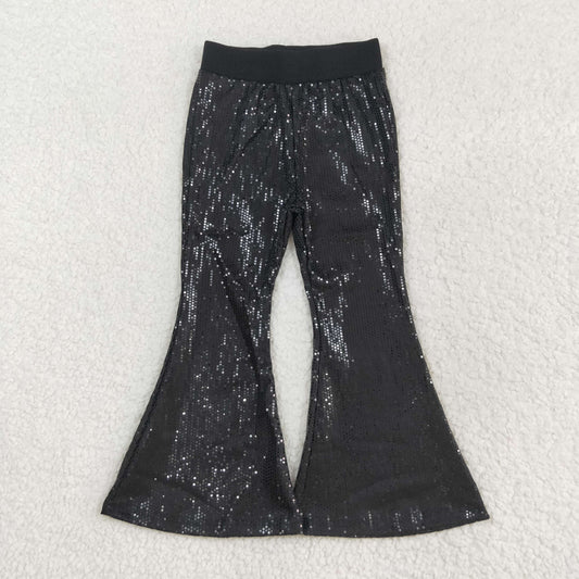 Baby Girls Black Sequin Bell Pants