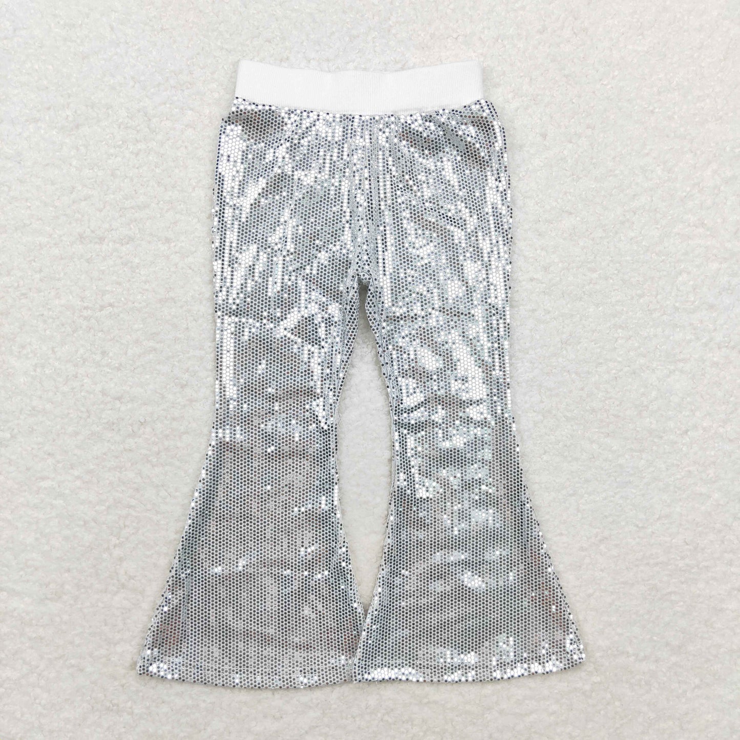 Baby Girls Solid Color Sequin Bell Pants