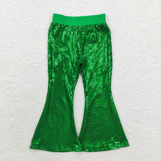 Baby Girls Green Sequin Bell Pants