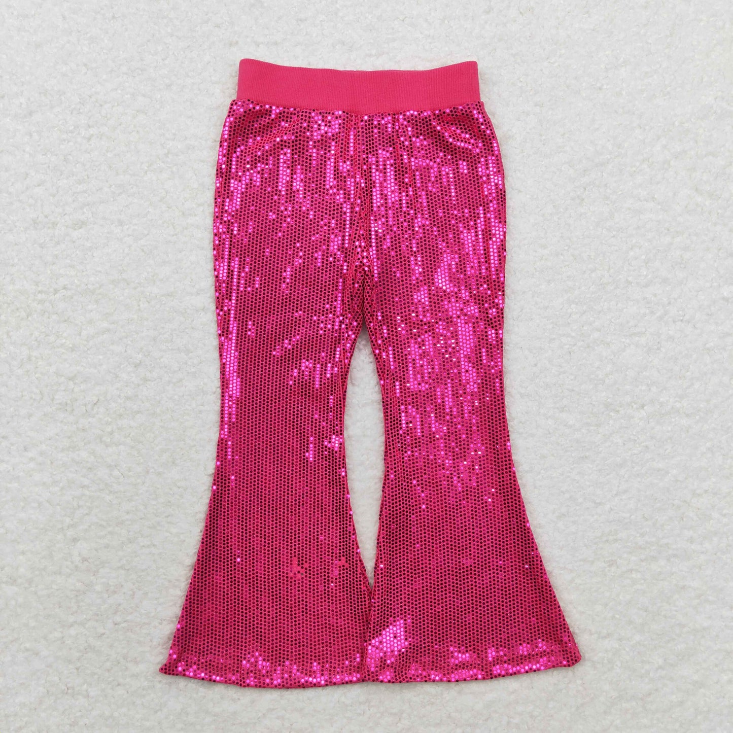 Baby Girls Solid Color Sequin Bell Pants