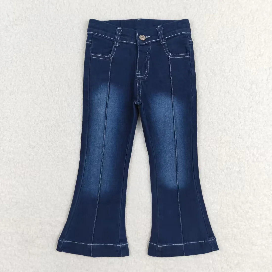 Sibling Baby Girls Blue Color Bell Bottom Pants Denim Pants