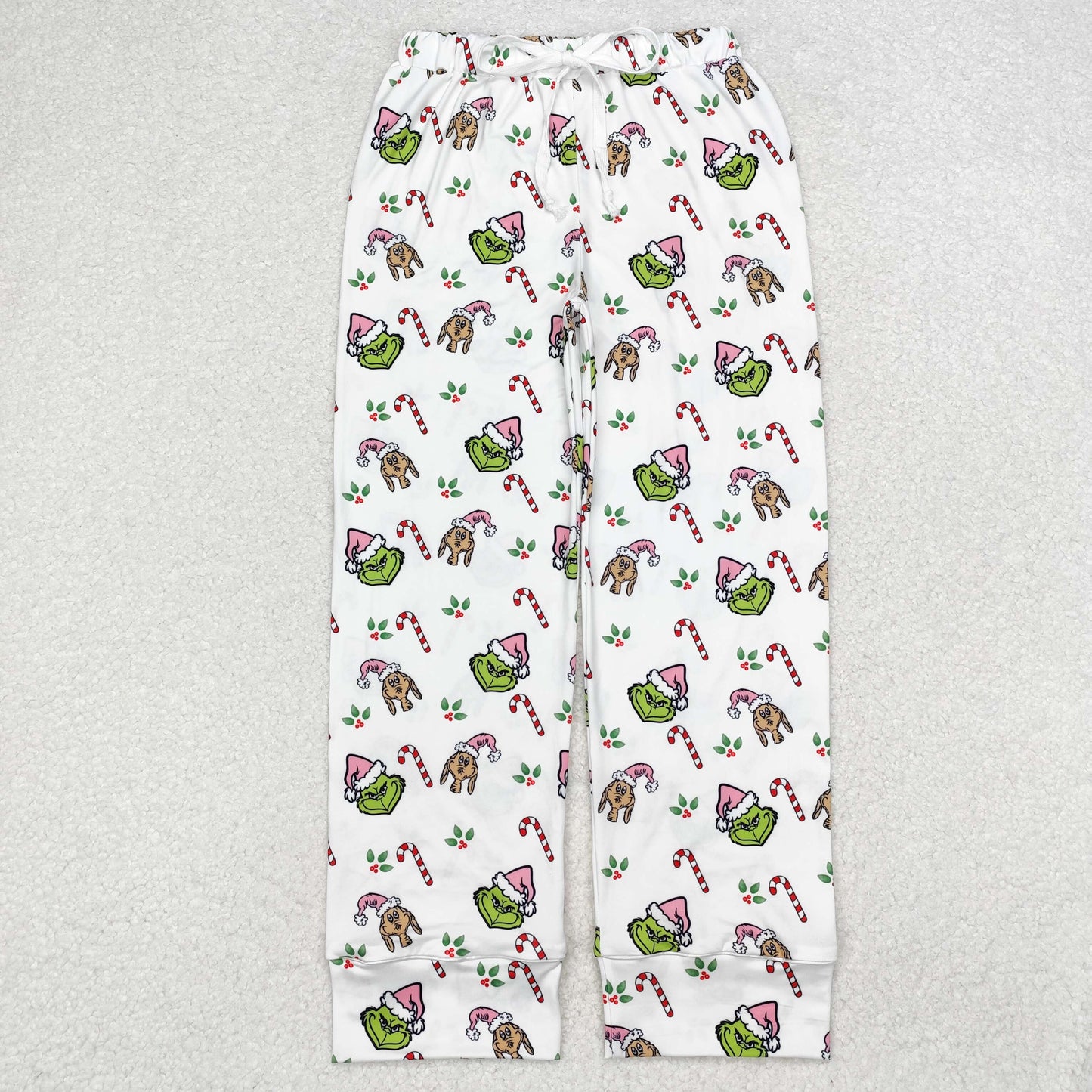 Adult Women Christmas Green Face Pants Pajamas