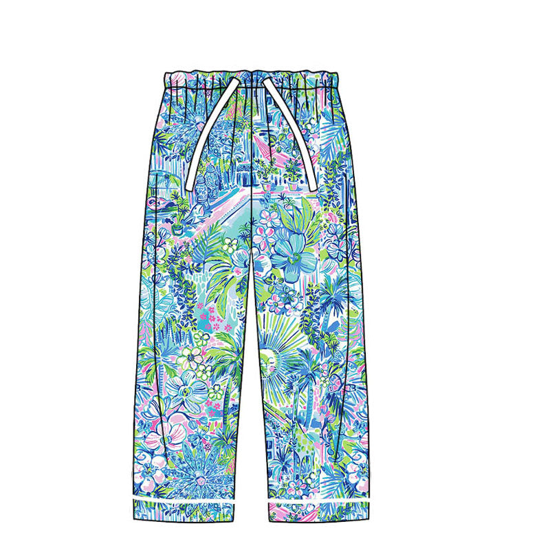 P0543 Adult Women tropical Floral Pants Preorder