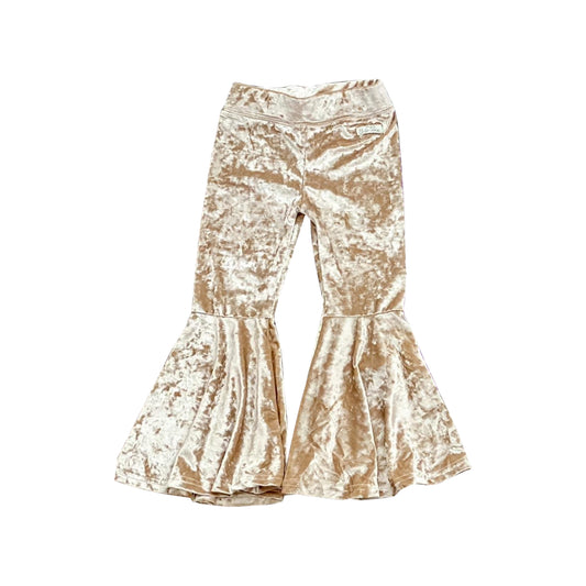 P0581 Baby Girls Golden Velvet Bell Bottom Pants Pre-order