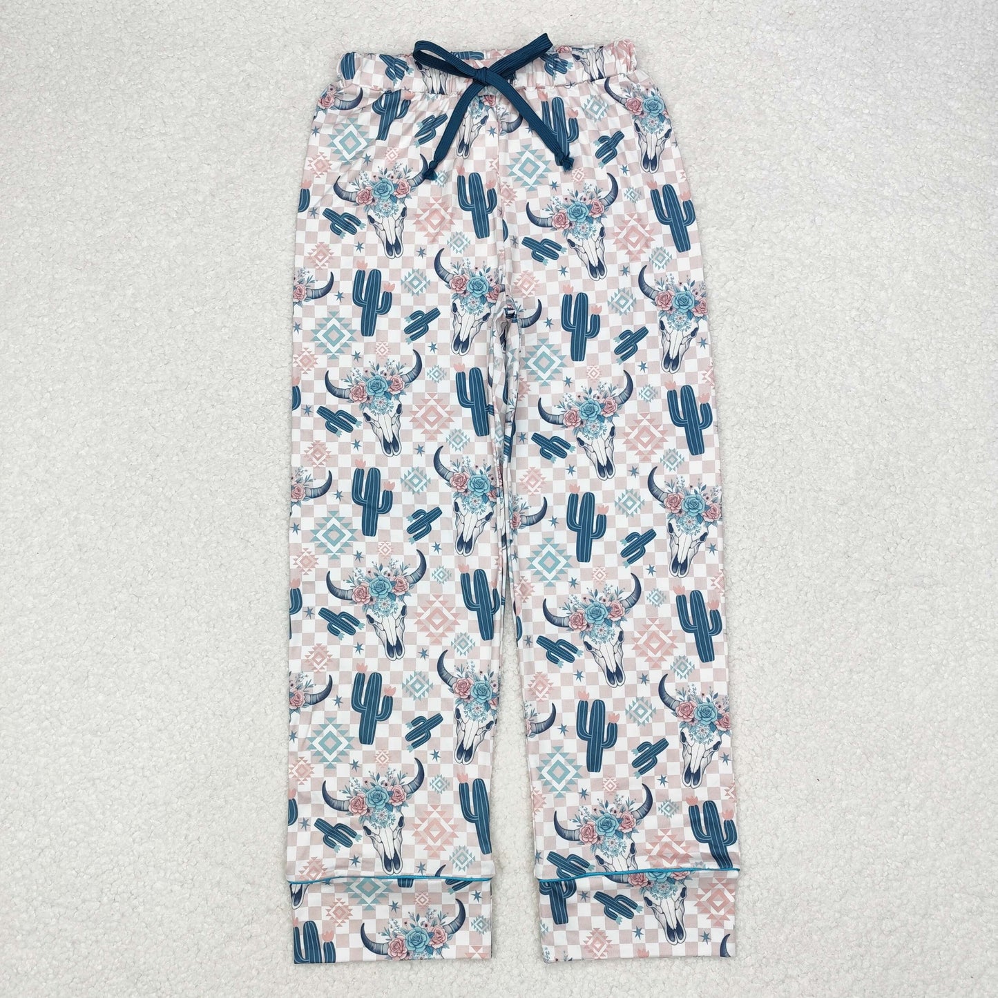 Mommy and Me Family Pajama Clothing Western Cow Cactus