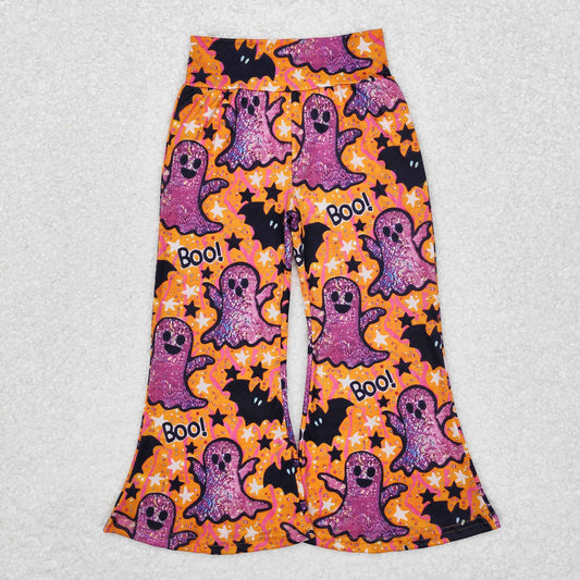 P0609 Baby Girls Halloween Ghost Boo Bat Bell Pants