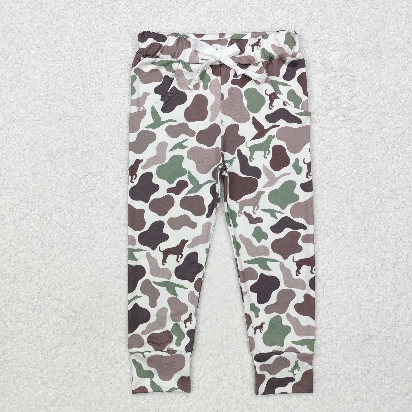 Baby Boys Camo Milk Silk Pants With Pocket