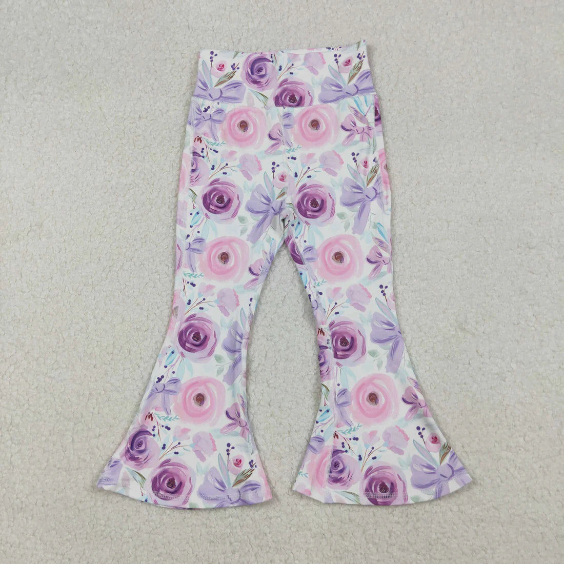Sibling Baby Girls Floral Print Bell Bottom Active Pants