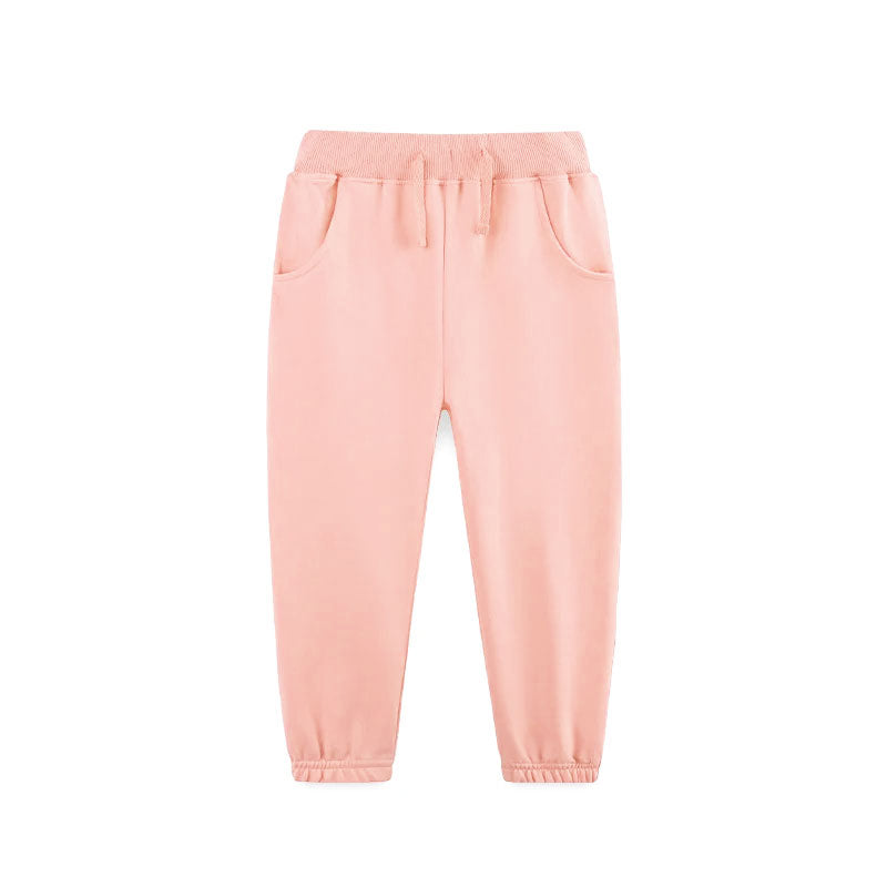 Kids Girls Sibling Solid Color Pocket Pants 4 Colors