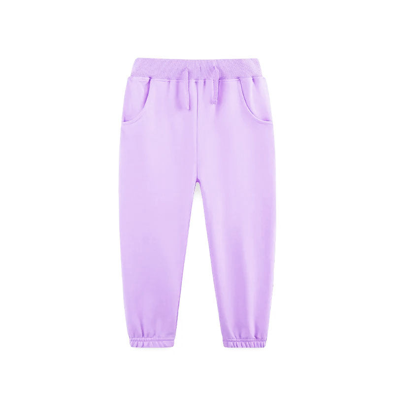 Kids Girls Sibling Solid Color Pocket Pants 4 Colors