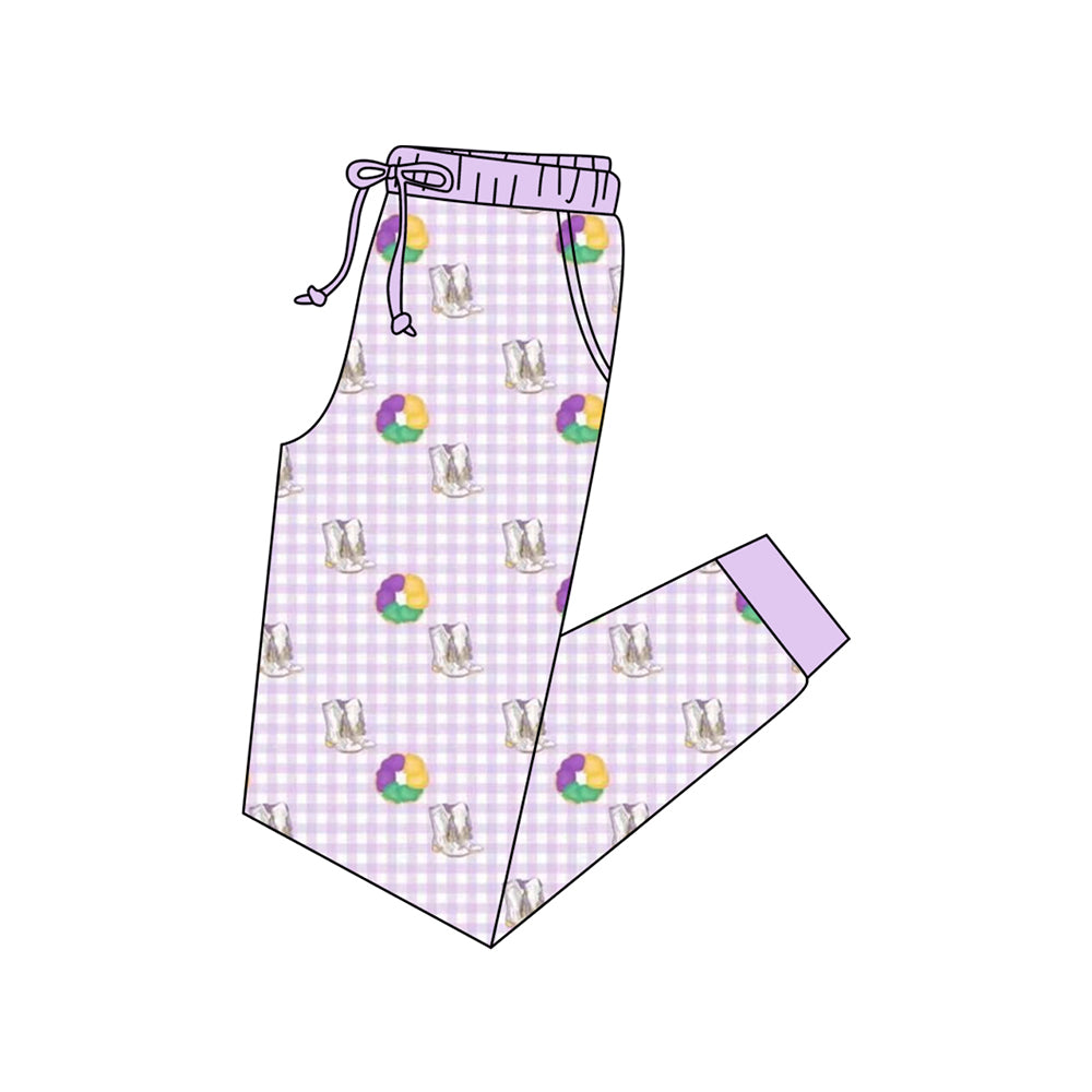 P0902 Adult Women Mardi Gras Gingham Pants Preorder