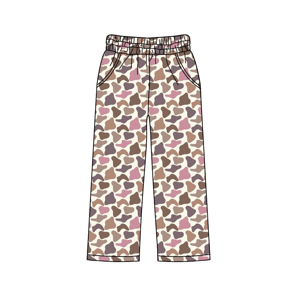 P1001 Adult size women brown pink pants with pocket preorder