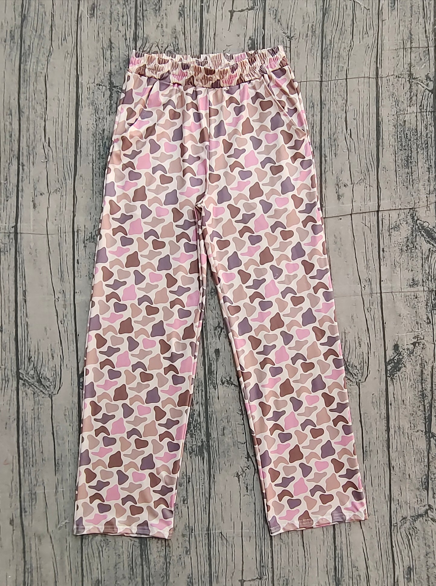P1001 Adult size women brown pink pants with pocket preorder