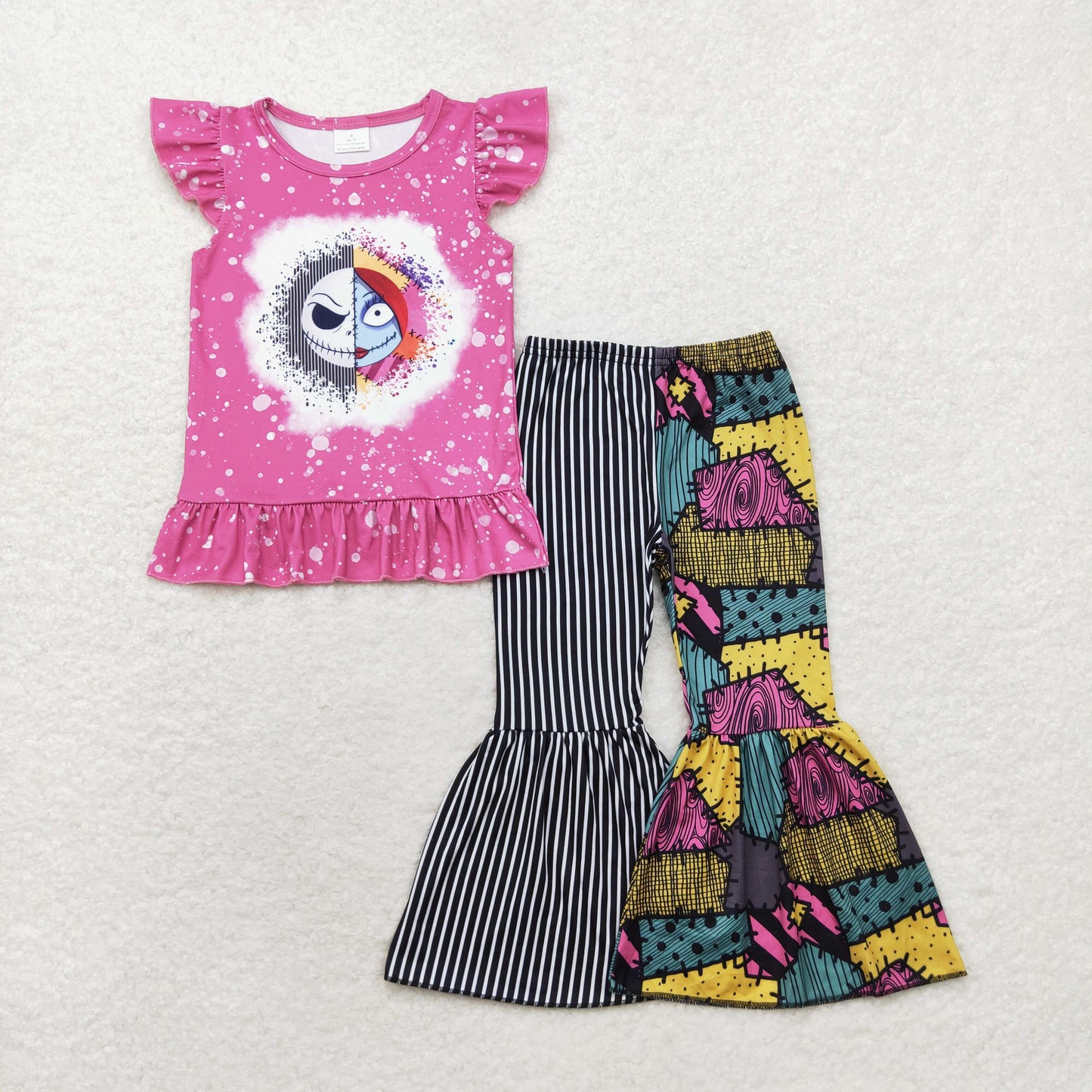 Kids Girls Halloween Bell Bottom Pants Set