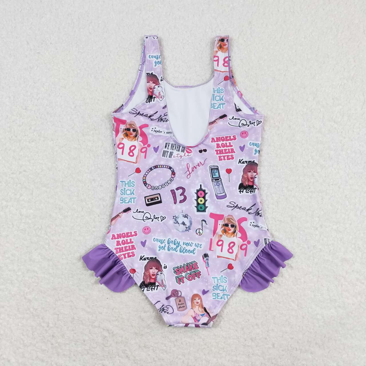 S0388 Baby Girls Taylor Swift One-piece Swimsuit Beach Wear