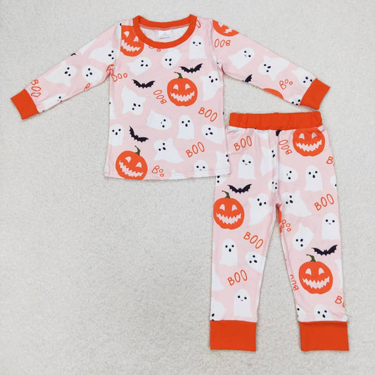 GLP1198  Baby Halloween Pumpkin Ghost Pajama Set