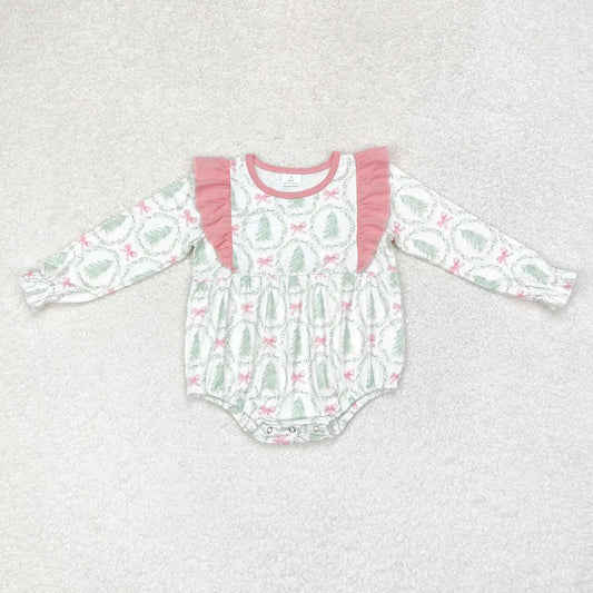 LR1105 USA Shop Newborn Baby Girls Christmas Tree Bubble Romper