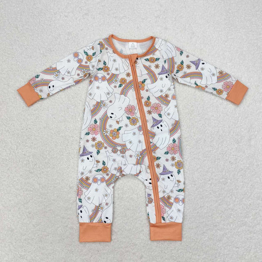 Baby Boys Halloween Ghost Zipper Romper