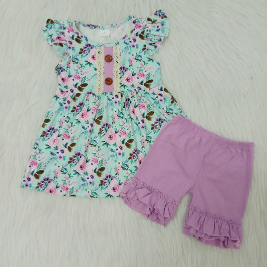 Purple Floral Summer Set