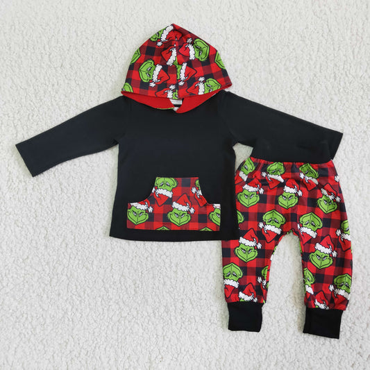 Boys Christmas Cartoon Hoodie Top Set