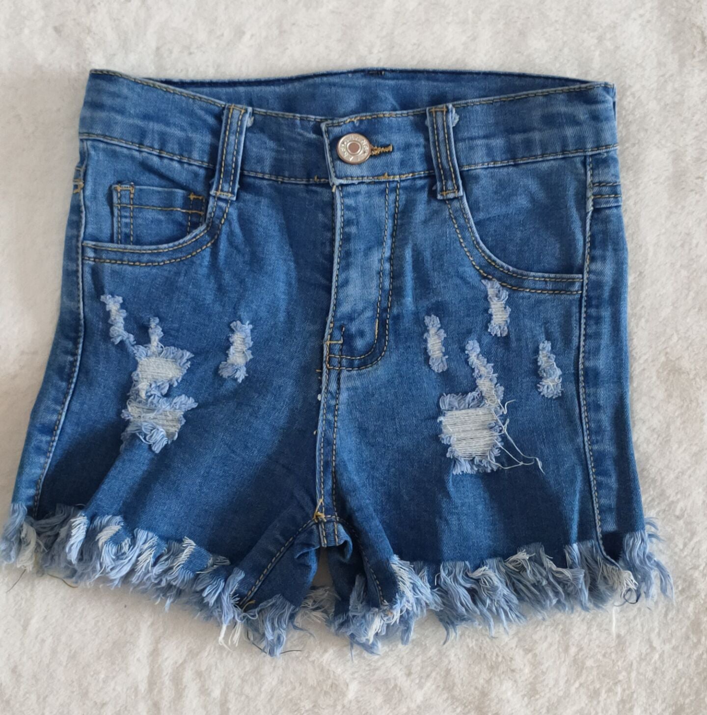 Dark Blue Denim Shorts