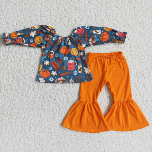 Long Sleeve Pumpkin Orange Pants Set