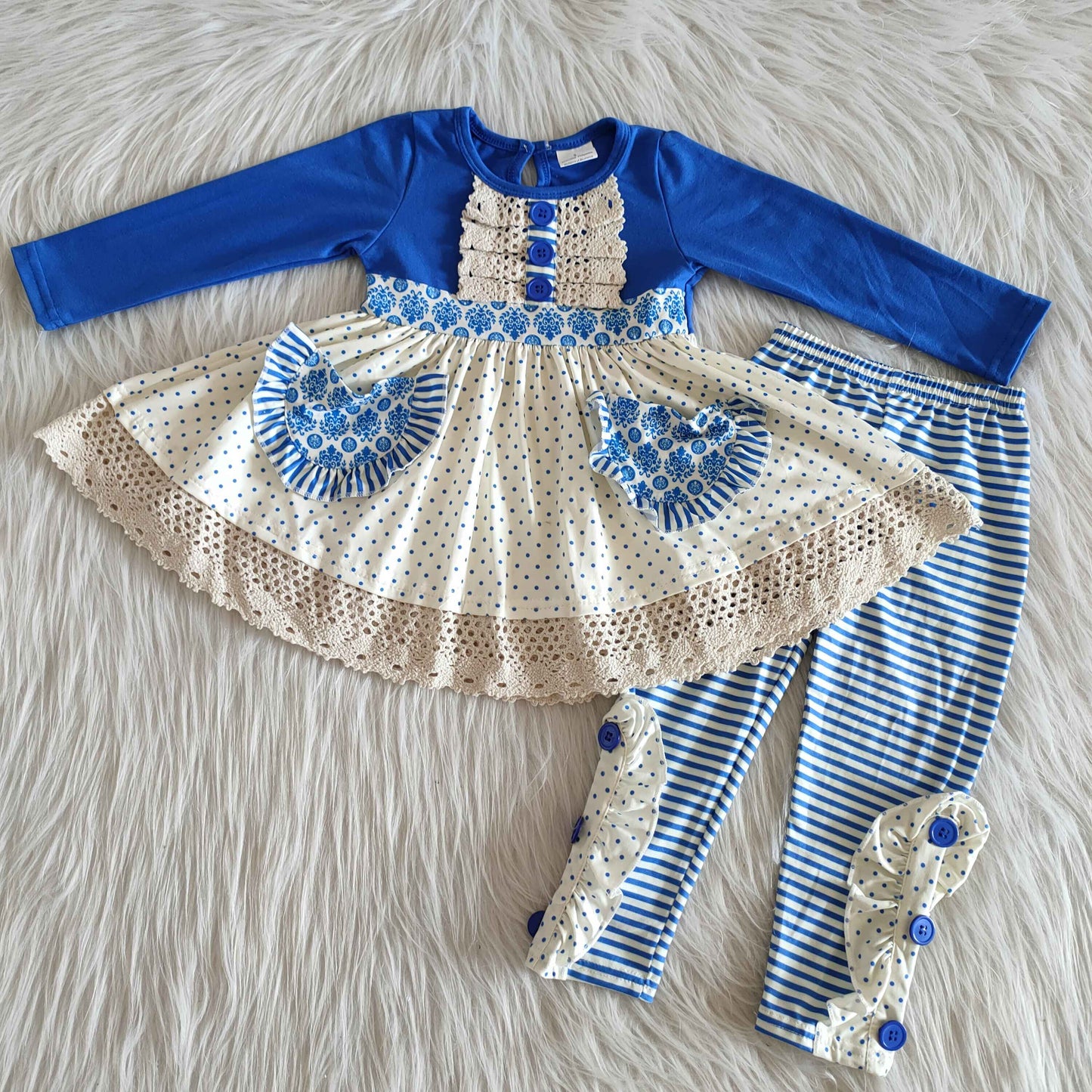 Promotion Vintage Blue Set With Pocket