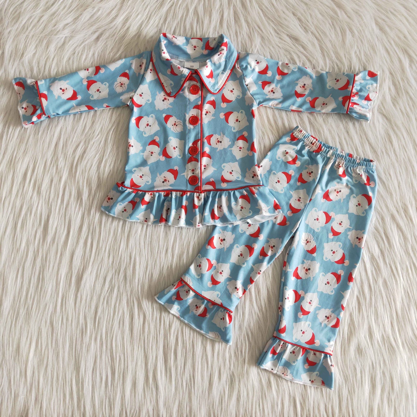 Girls Santa Clause Pajamas Set