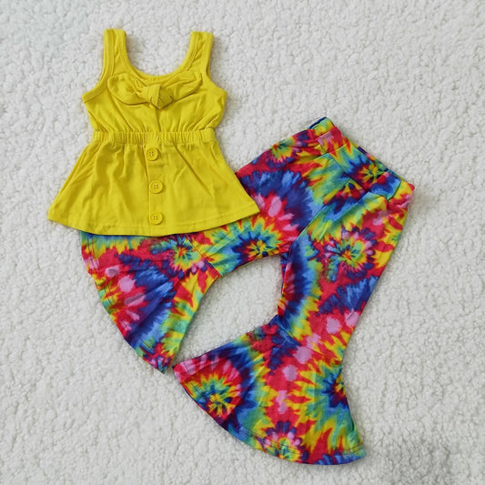 Yellow Top Tie Dye Pants Set