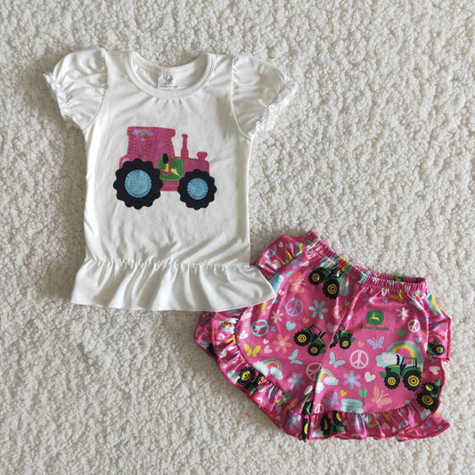 Summer Kids Girls Blue Top and Pink Shorts Set