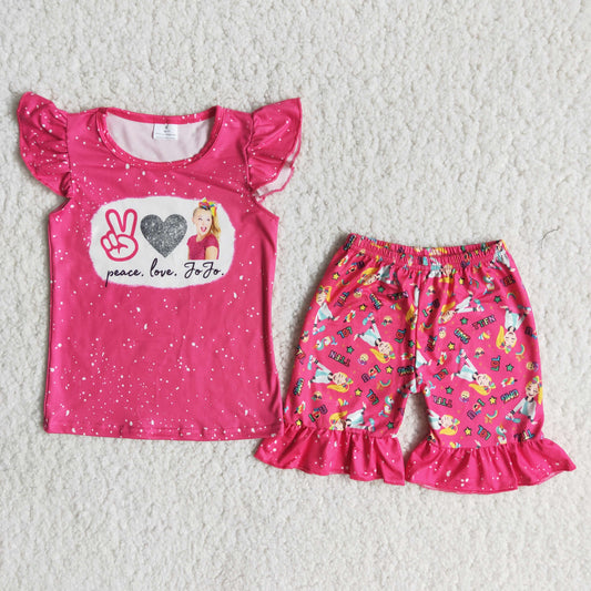 Promotion Fashion Girls and Dog Summer Shorts Set