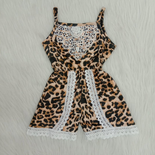 Fashion Leopard Jumpsuit With Lace