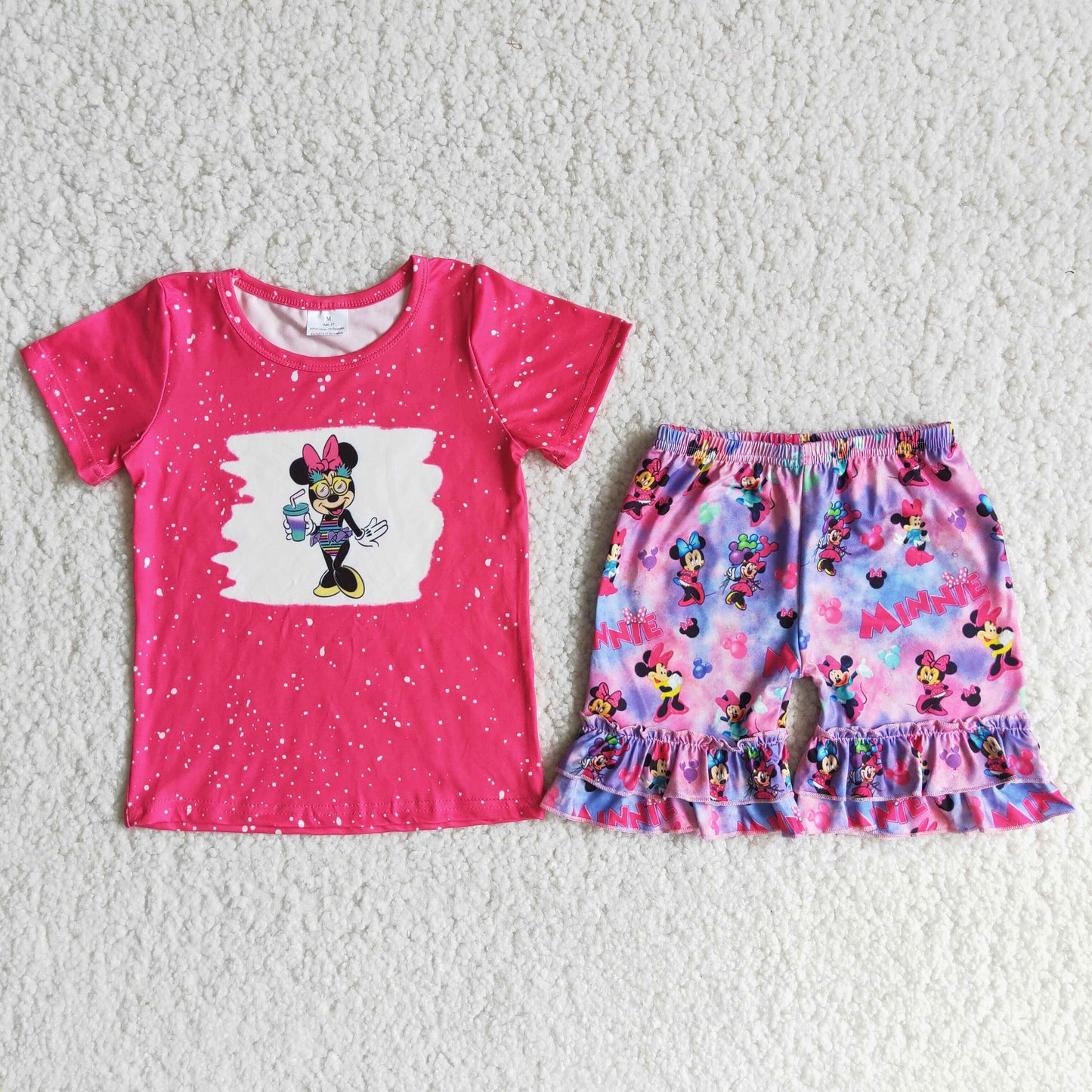 Summer Girls Cartoon Hot Pink Set