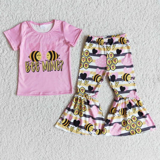 Baby Girls Cute Bee Heart Outfit
