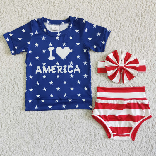 Summer Baby Girls Bummies Set +Headband