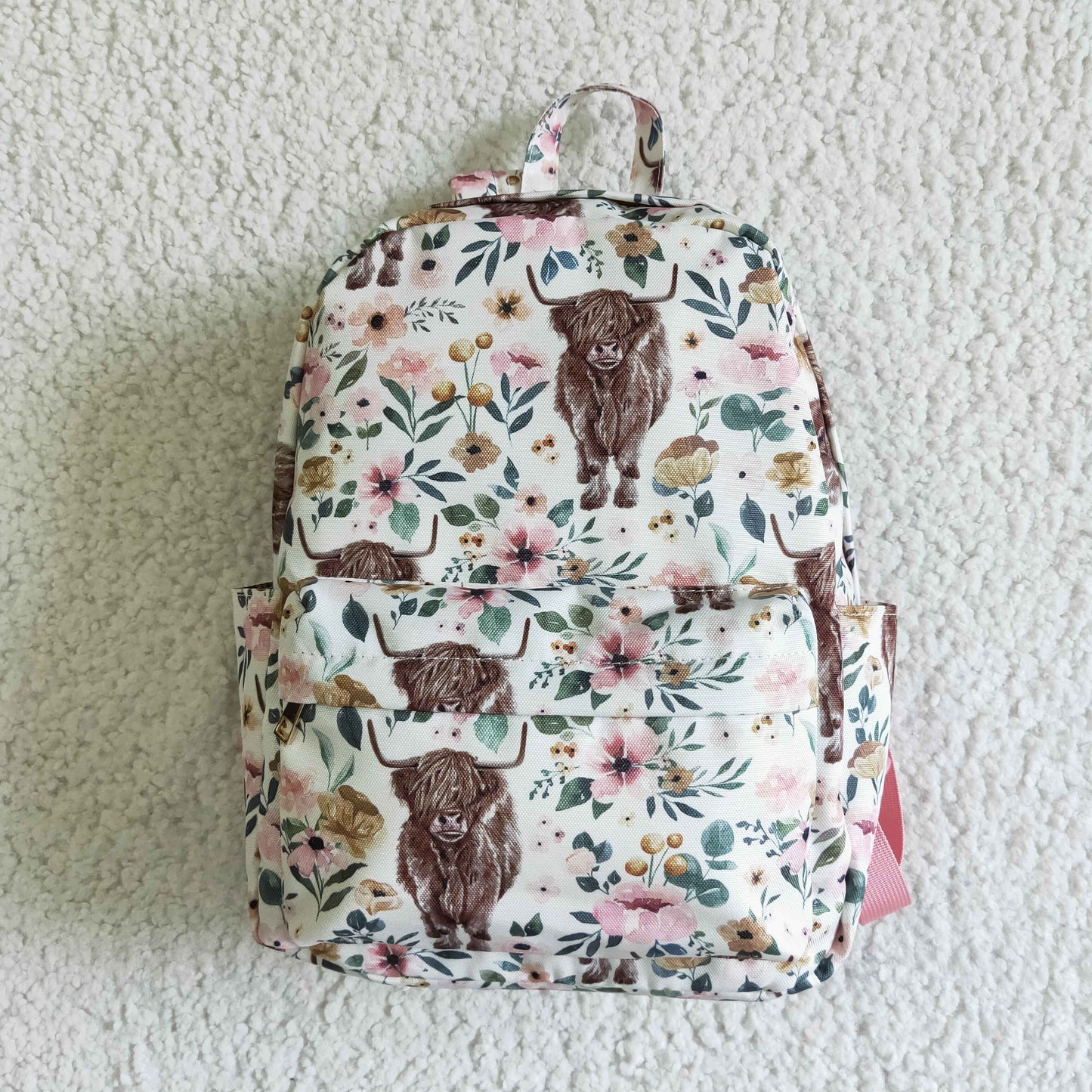 Orange Highland Cow Kids Bag