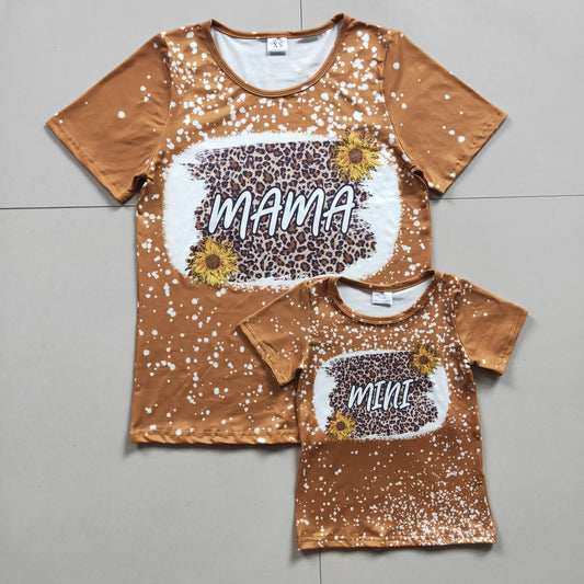 Mama Mini  Leoaprd Print Short Sleeve T-shirt Mommy and Me