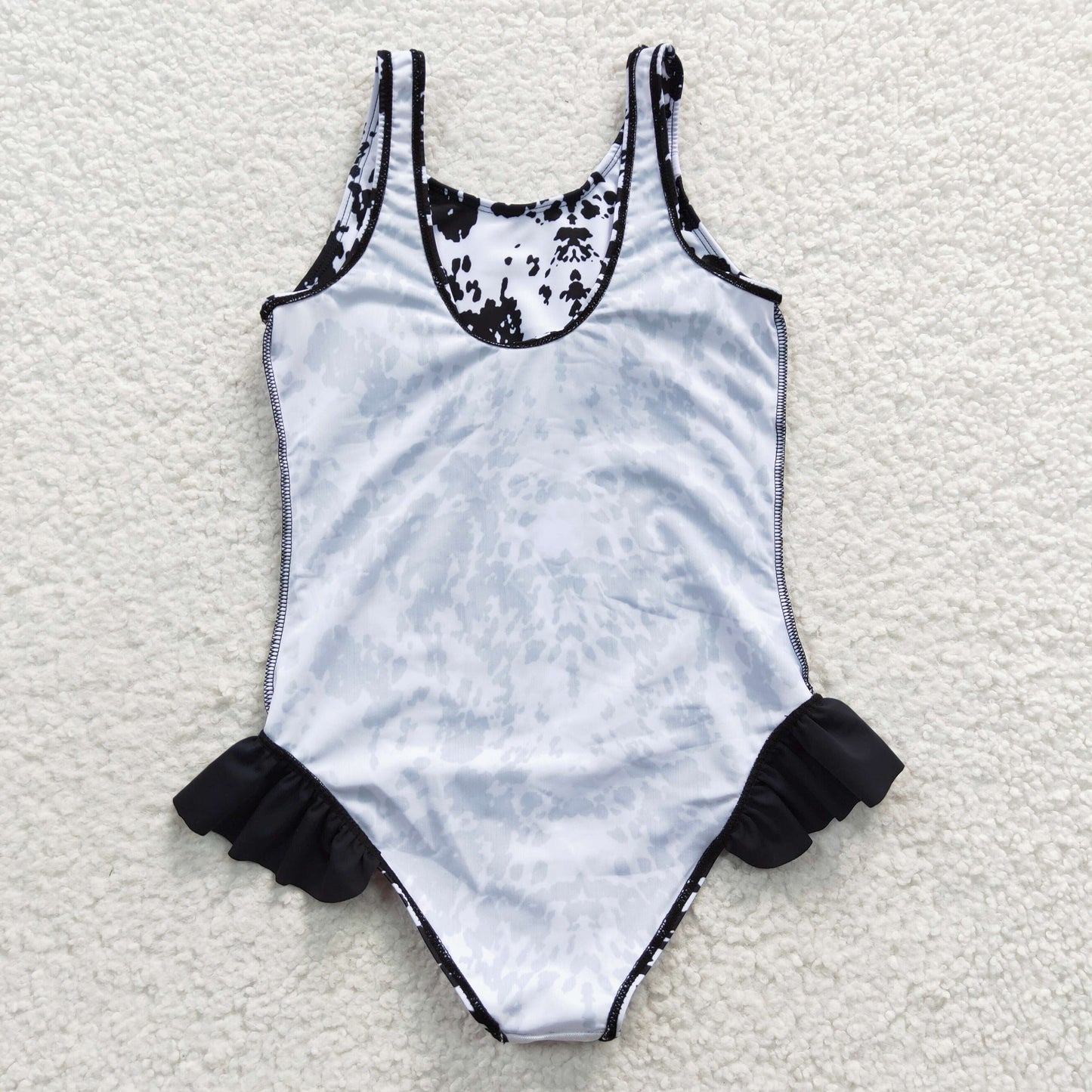 Summer Girls Cow Print One-piece Swimsuit