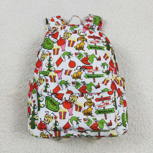 Baby Kids Christmas Green Frog Print Back Bags