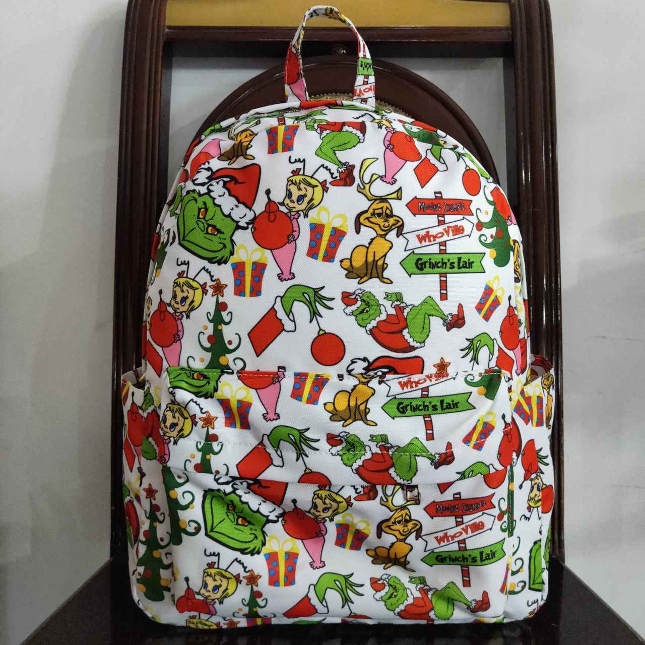 Baby Kids Christmas Green Frog Print Back Bags