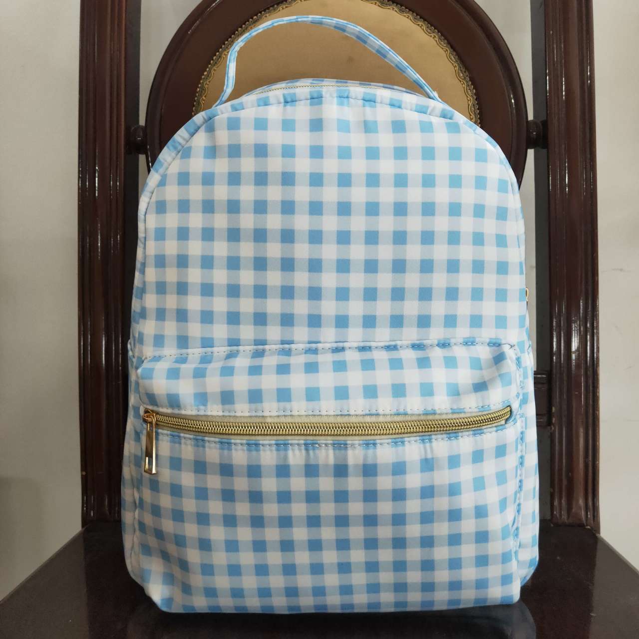 BA0087 Baby Girls Blue Checks Book Bag