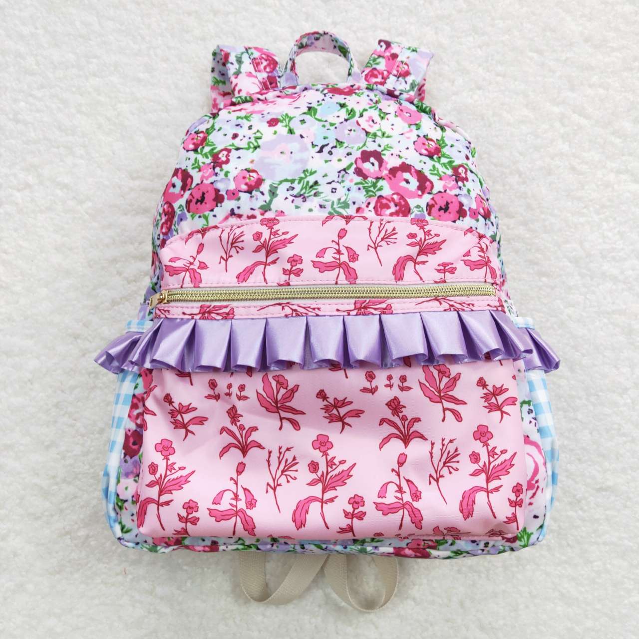 BA0099 Baby Girls Purple Flower Packback Bag