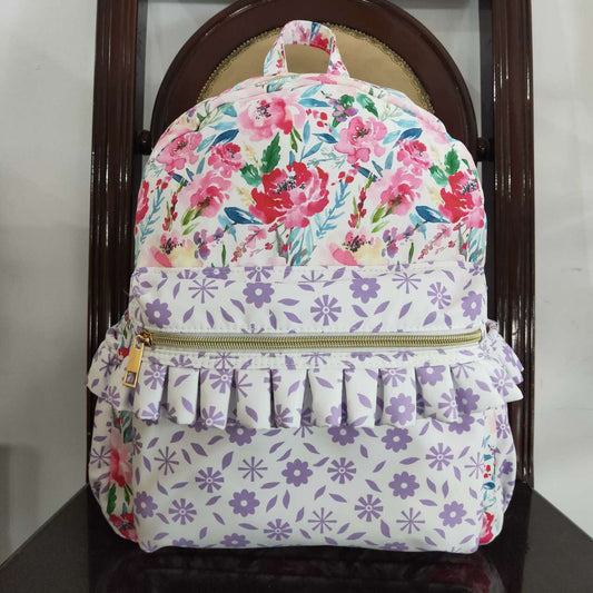 BA0101 Baby Girls Purple Flower Packback Bag