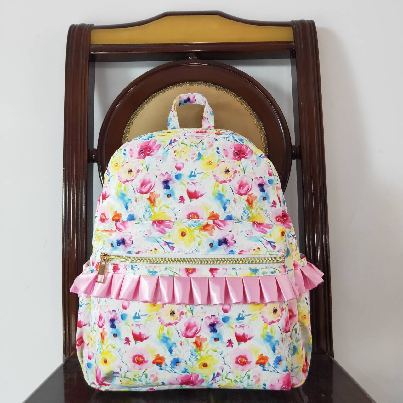 Baby Kids Girls Pink Flowers Backpack Back Bags BA0174