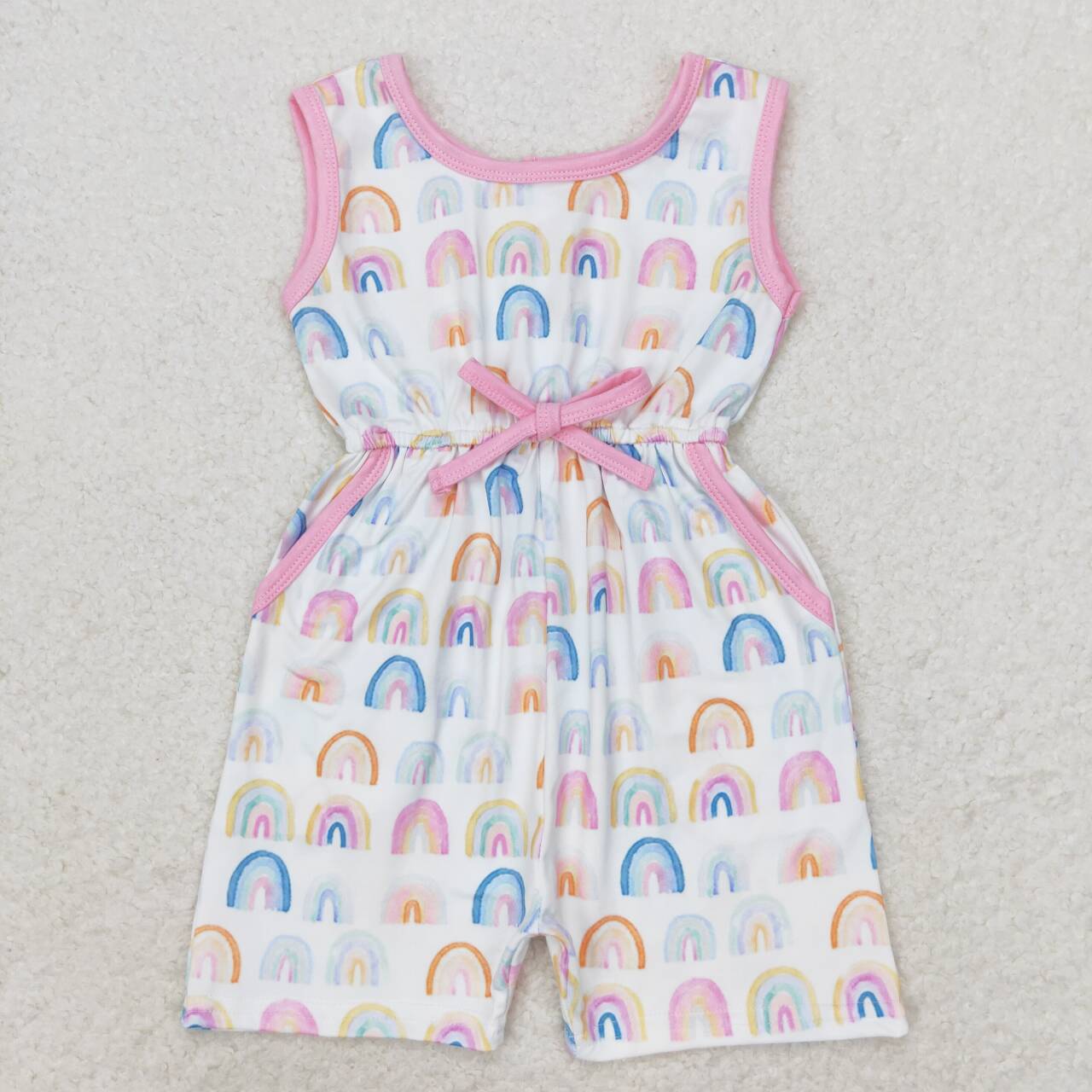 Baby Girls Summer Rinbow Print Jumpsuit