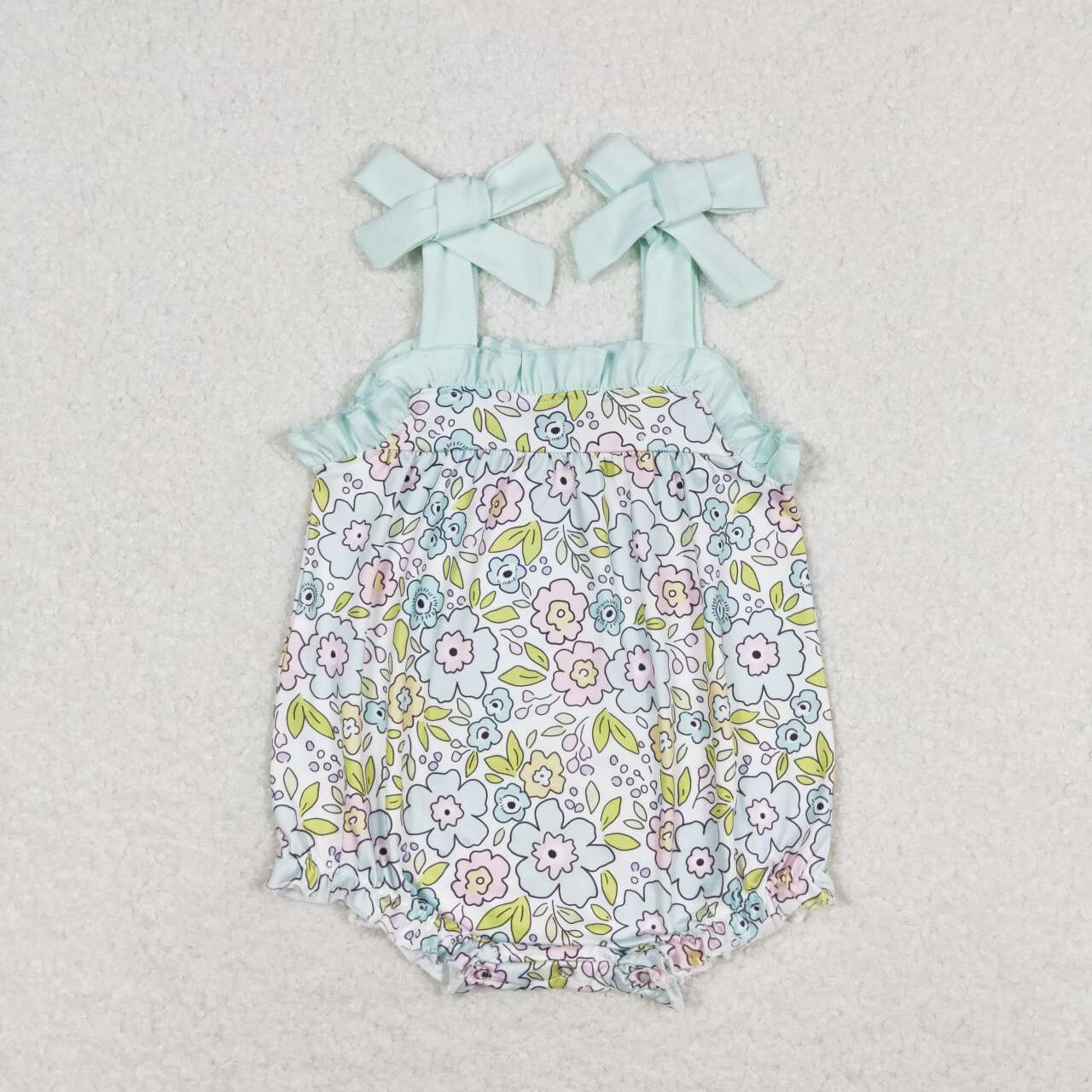 SR1456 Newborn Baby Girls Floral  Bubble Romper