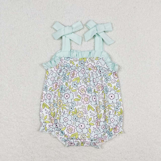 SR1456 Newborn Baby Girls Floral  Bubble Romper